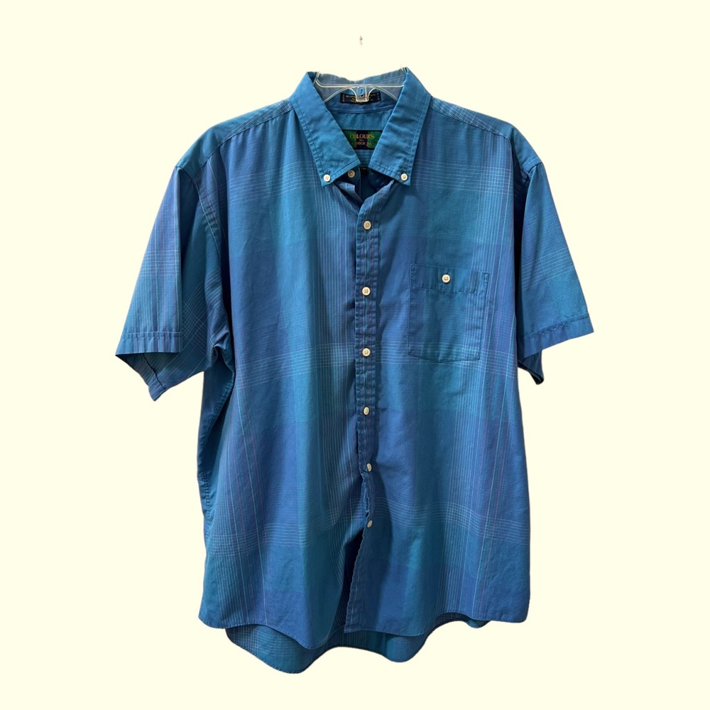 COLOURS by Alexandria Julian Blue Button Up Shirt Men’s XL 17-17.5